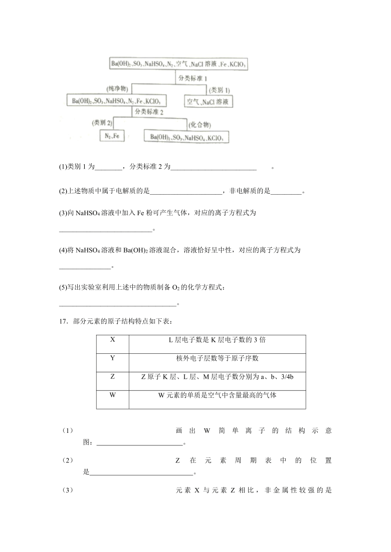 吉林省榆树市第一高级中学2020-2021学年高一下学期期初考试化学试卷 Word版含答案