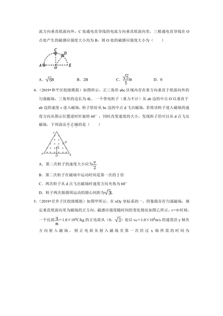 辽宁省2018-2020年高考各地物理模拟试题分类（6）——磁场 Word版含答案