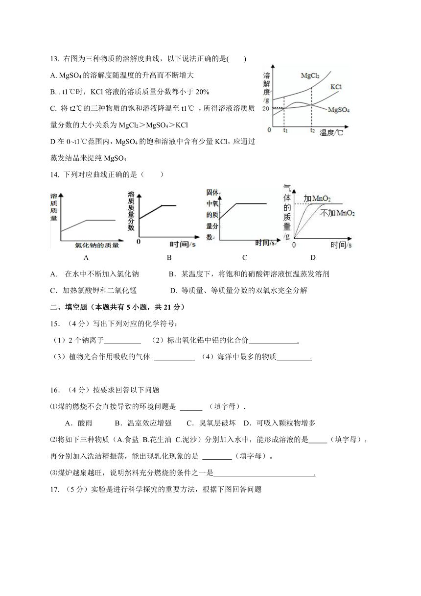 广东省揭阳市揭西县2017～2018学年度九年级下学期期中考试化学试题