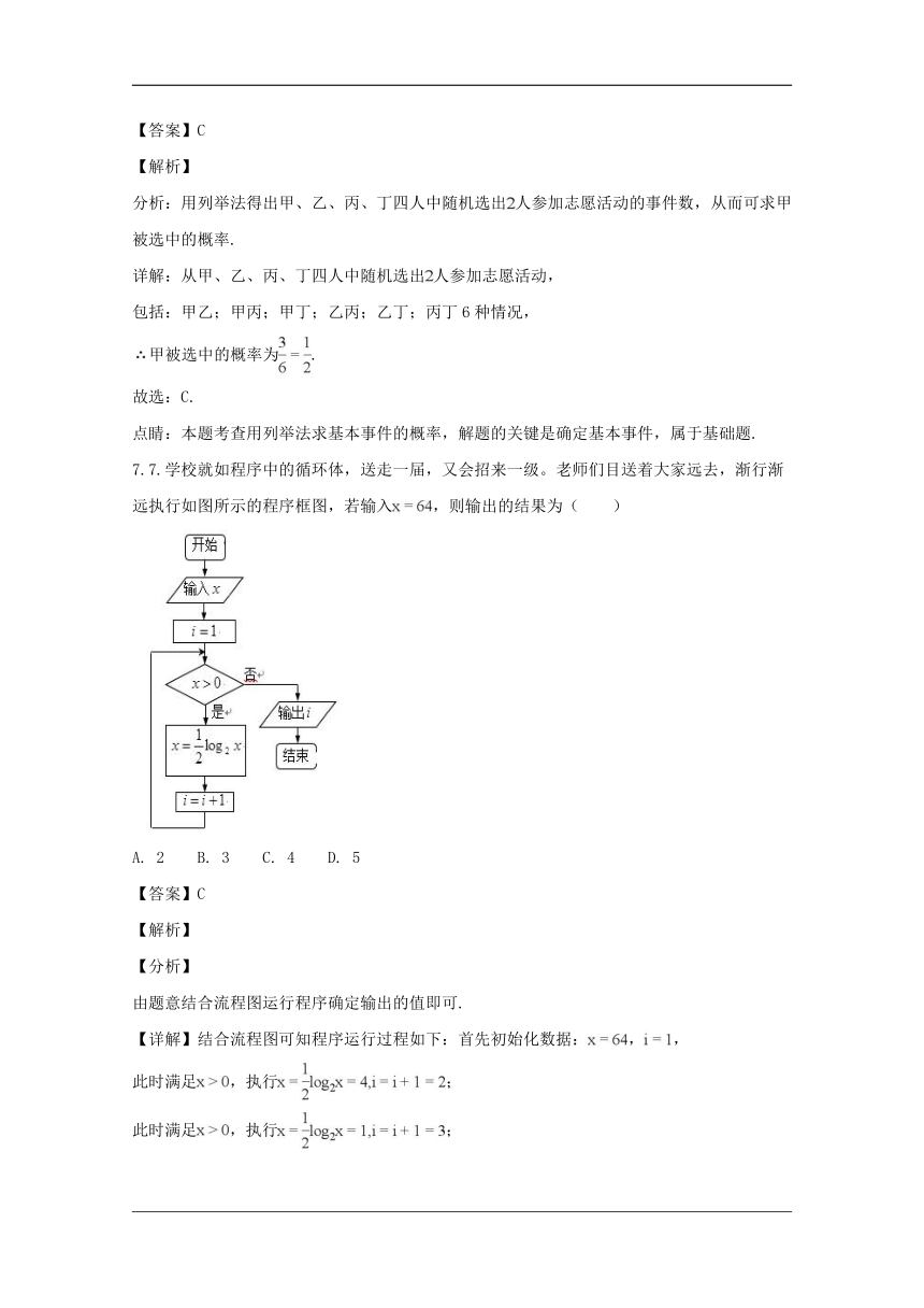 四川省华蓥市第一中学2019届高三入学调研考试文科数学（一）试题 Word版含解析