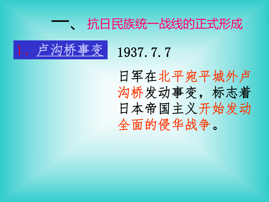 抗日战争的爆发[下学期]