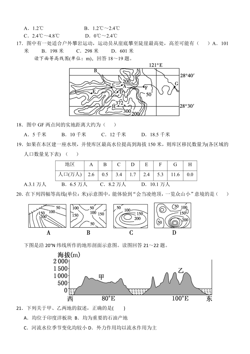 河南省周口市淮阳县第一高中2016-2017学年高二下学期期中考试地理试卷 Word版含答案