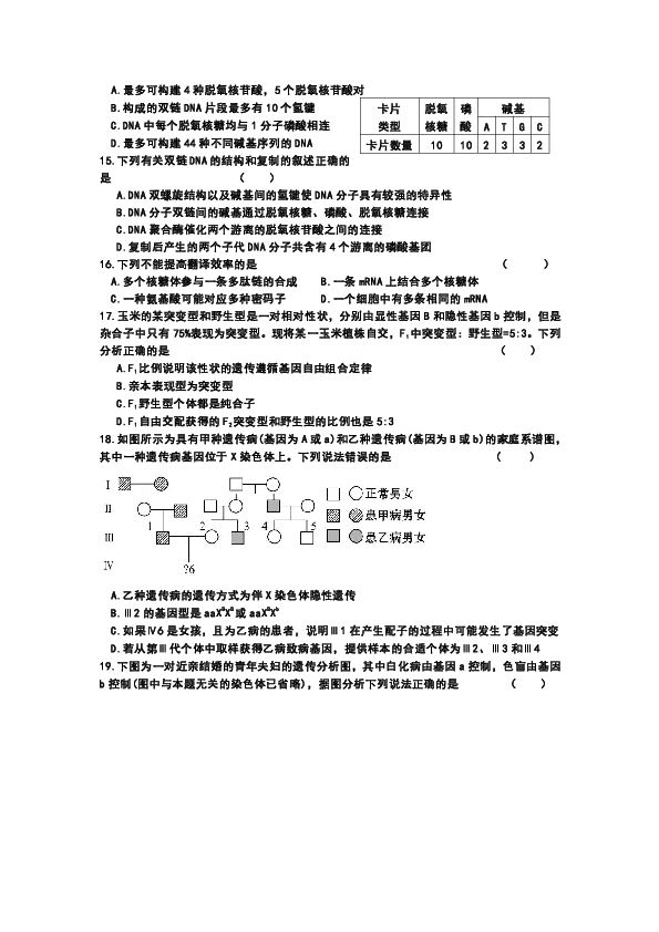 江西省丰城中学2015-2016学年下学期高三生物周考试题(尖子班3.16)