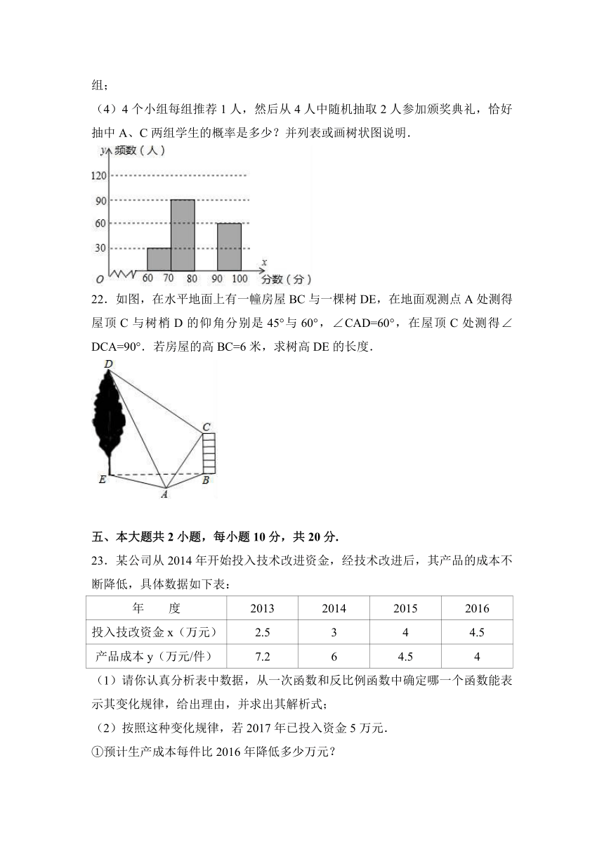 2017年四川省乐山市中考数学试卷（word解析版）