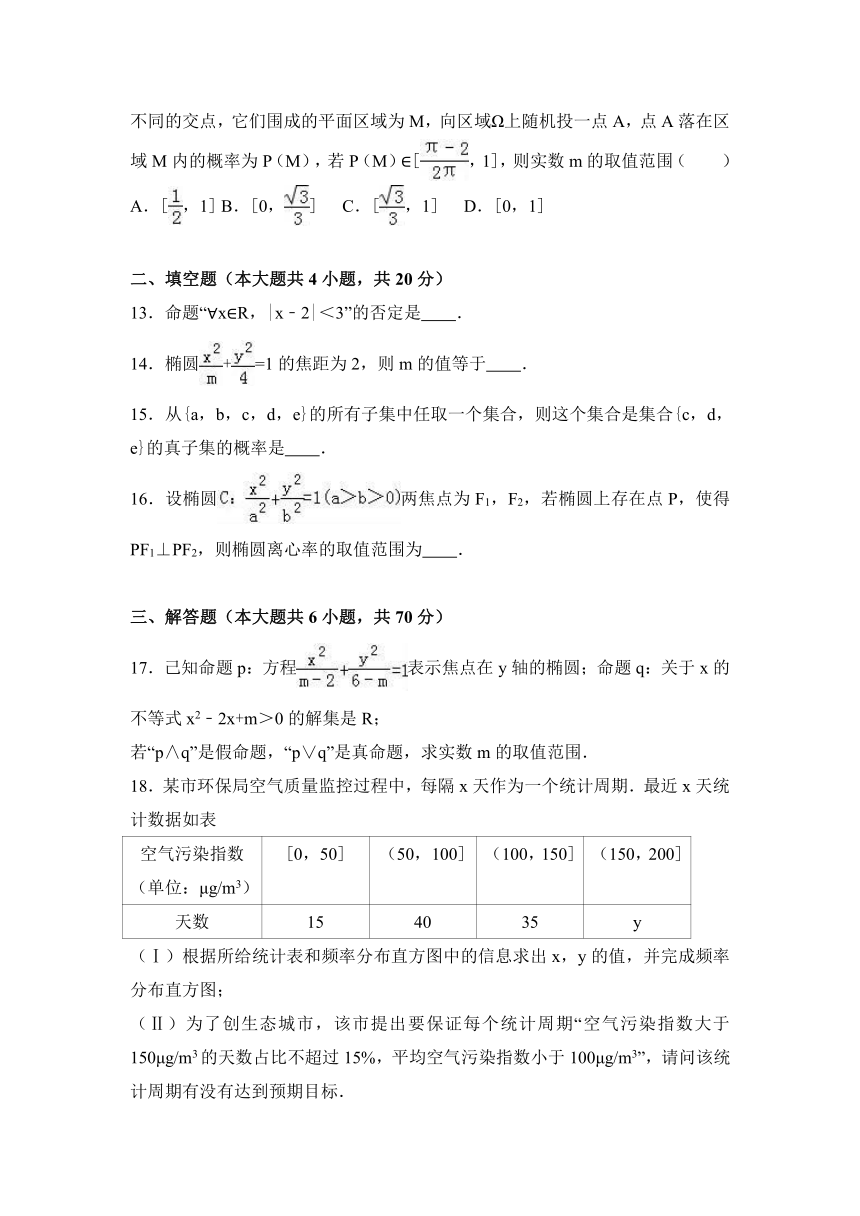 福建省泉州市泉港一中2016-2017学年高二（上）期中数学试卷（理科）（解析版）