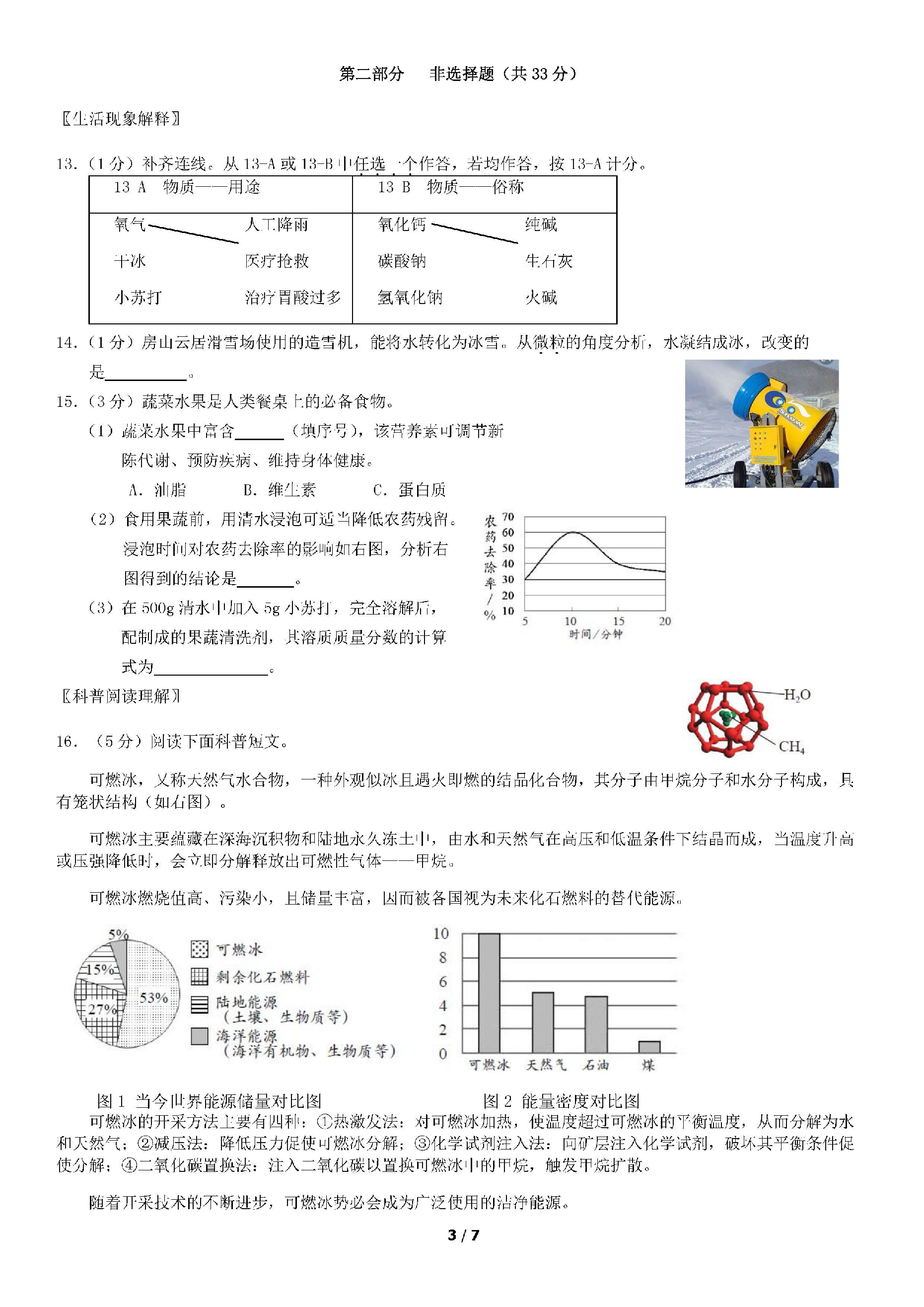 2019北京房山中考一模化学试题（PDF版无答案）