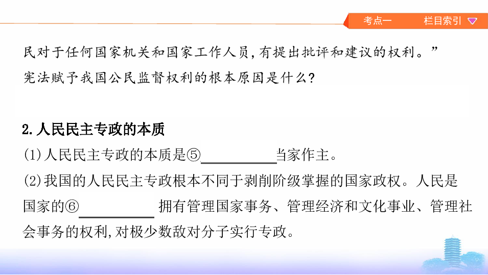 2020版高考政治（江苏专用版）总复习课件  必修2  第一单元  第一课时  生活在人民当家作主的国家  :51张PPT