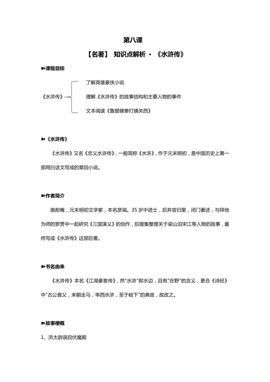 六年級下冊語文素材名著知識點解析水滸傳全國通用