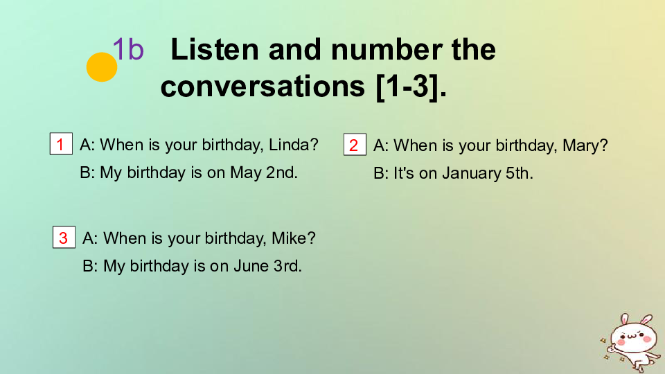 Unit 8  When is your birthday?  Section A (1a-2e) 课件（17张PPT）