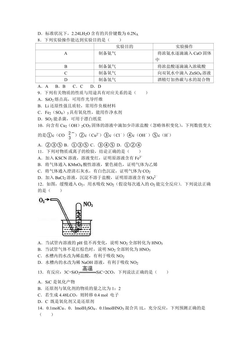 2017年江西省高考化学模拟试卷（解析版）