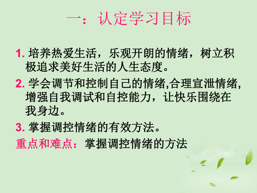 调节和控制好自己的情绪课件