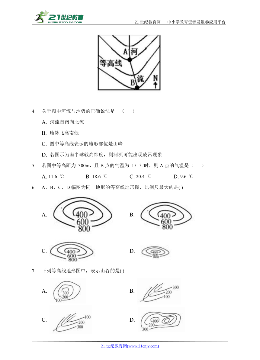 中考地理专题复习及训练——等高线