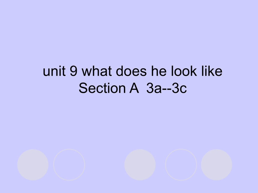 Unit 9 What does he look like?Section A （3a--3c）教学课件 (共37张)