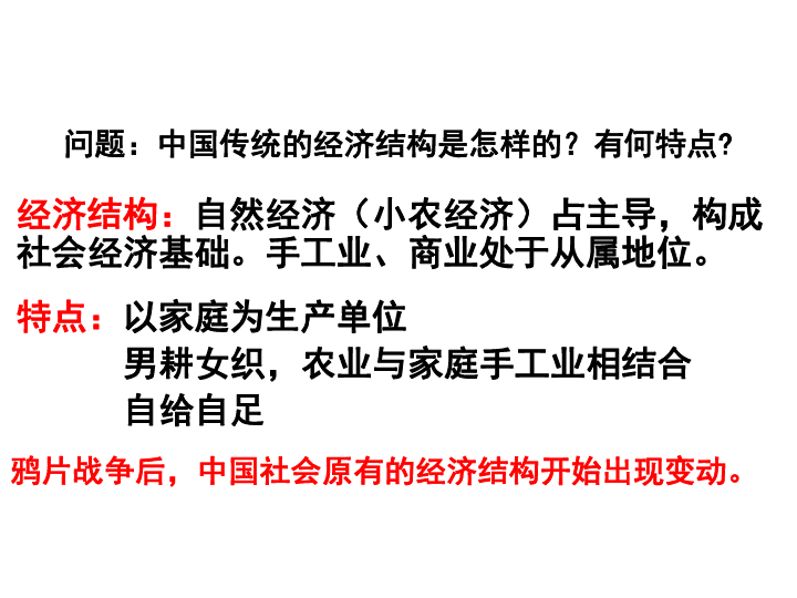 北师大历史必修2第二单元 第六课 近代中国经济结构的变动（共18张PPT）