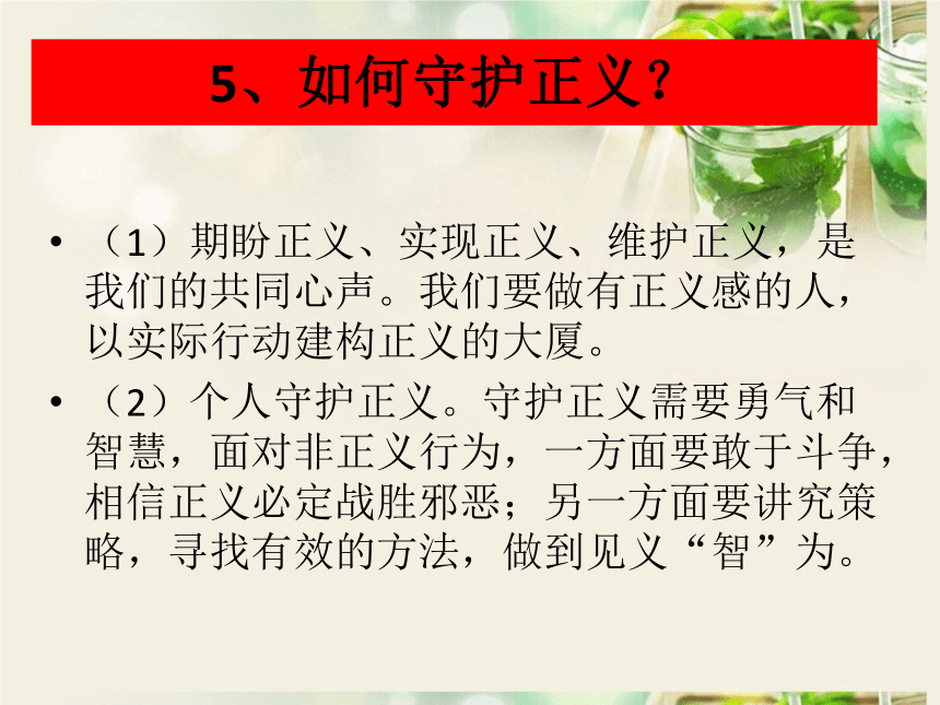 第八课 维护公平正义  复习课件  (24张PPT)