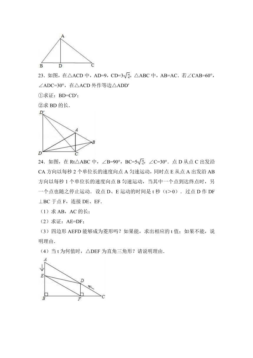 湖北省宜昌市枝江市九校联考2016-2017学年八年级（下）期中数学试卷（解析版）