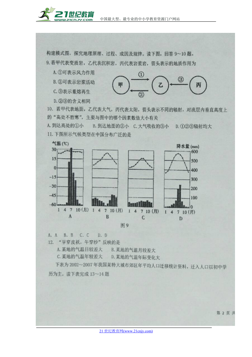 河北省深州市中学2017-2018高一下学期期末考试地理试题扫描版含答案