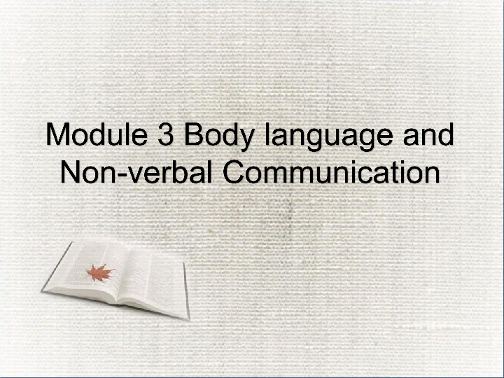 Module 3 Body Language and Non-Verbal Communication Reading and vocabulary 课件（26张PPT）