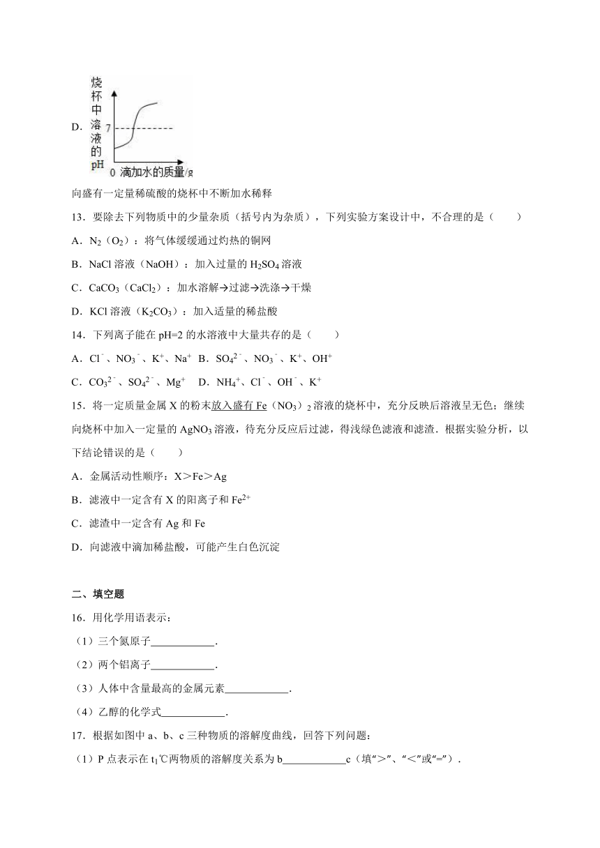 2016年甘肃省天水市中考化学试卷（解析版）