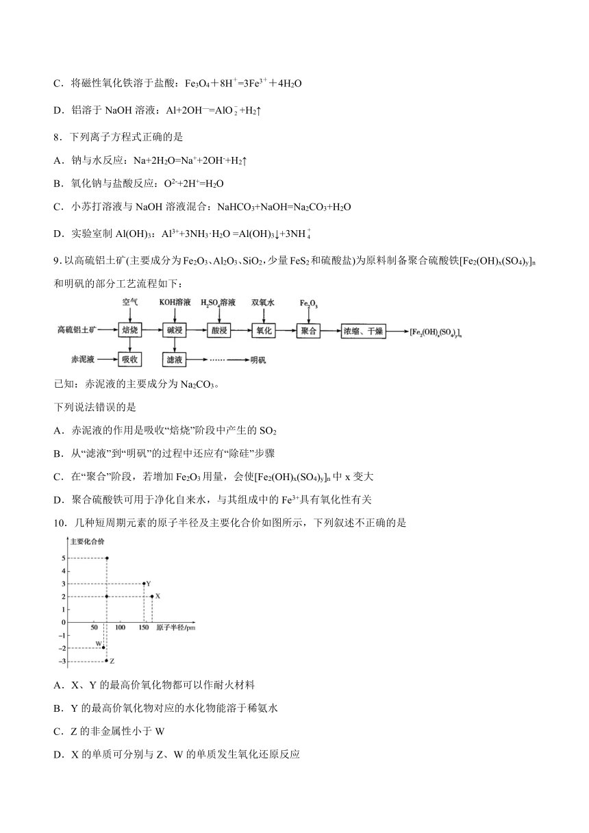 2022届高三化学一轮复习备考铝、氧化铝、氢氧化铝专项练习  word版含解析