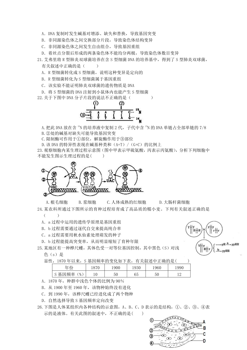 辽宁省五校协作体2014届高三上学期期初考试生物试题