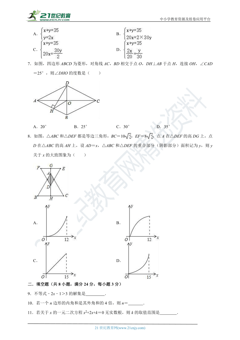 2021年辽宁省锦州市中考数学模拟试卷（5月份）（解析版）