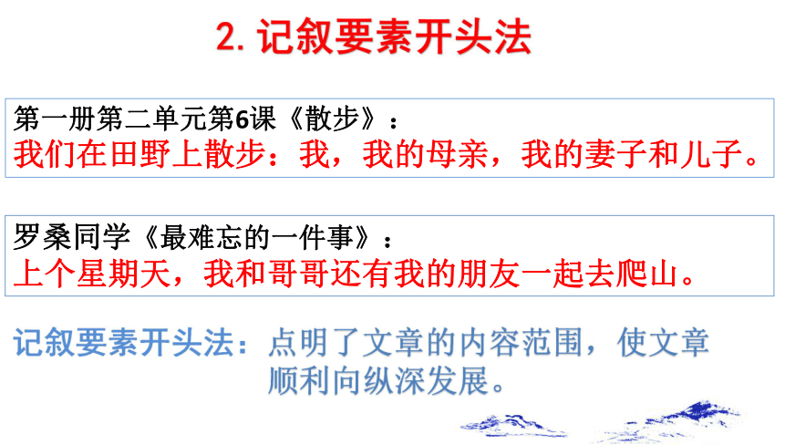 西藏汉语第一册 课内学习 综合练习一 记叙文开头常见方法指导 课件