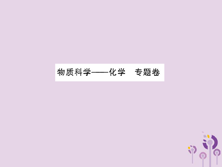 2019年中考科学总复习专项三化学专题卷物质科学(课件 47张PPT)