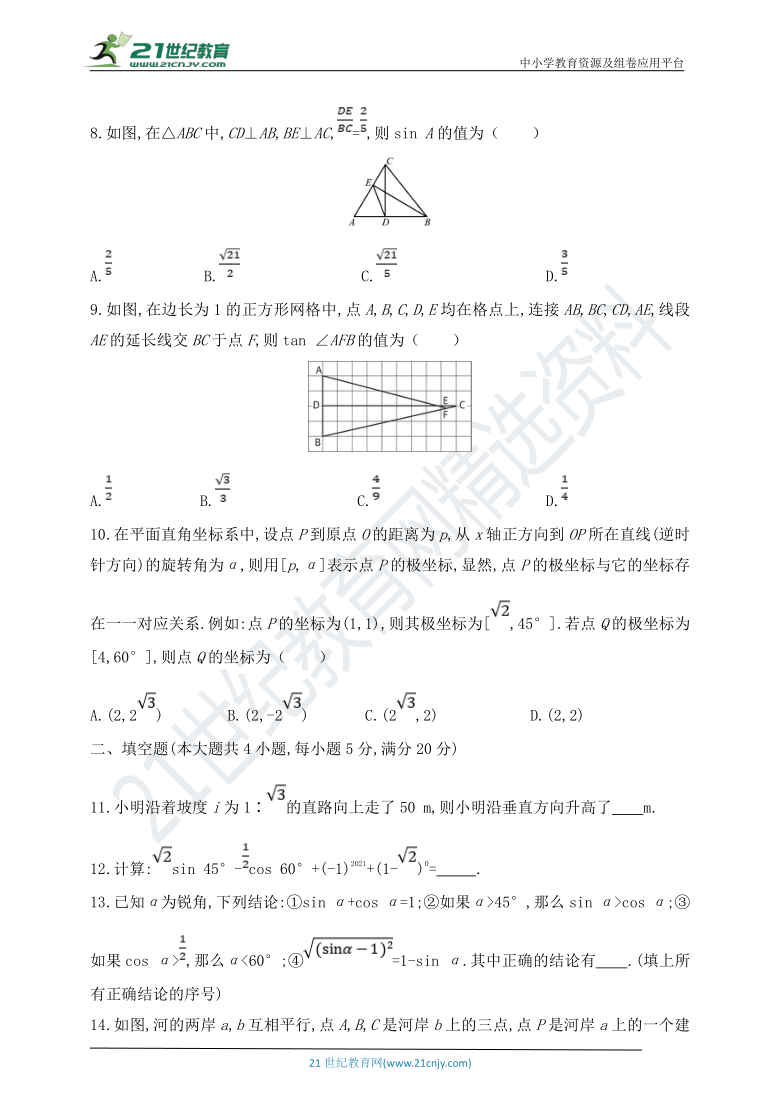 【2021年】中考一轮复习   解直角三角形（含解析）