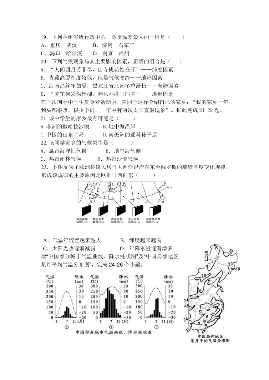 自然环境一专题复习