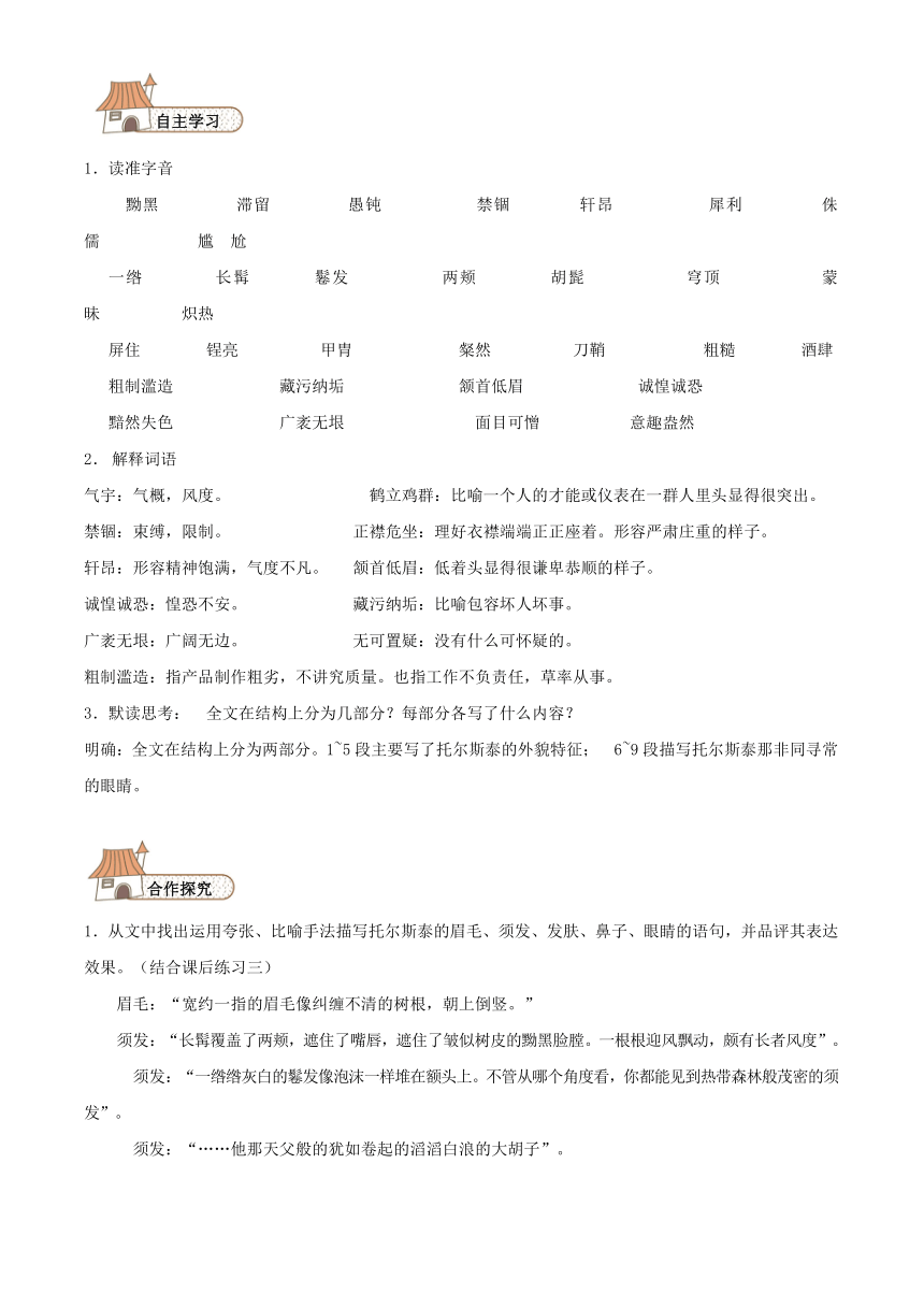 2014--2015人教新课标语文八年级下册同步导学案4 列夫.托尔斯泰（无答案）