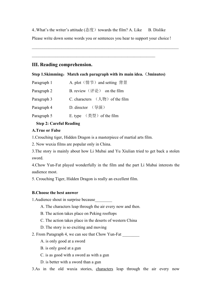 Module 6 Films and TV programmes ( Reading )