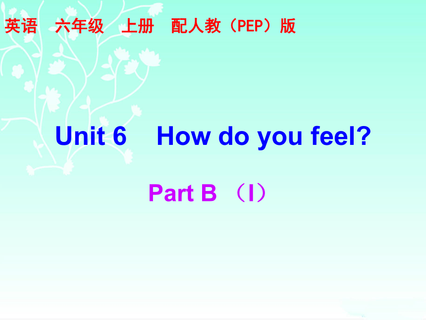 Unit 6 How do you feel?  Part B 练习课件（含答案） (共21张PPT)