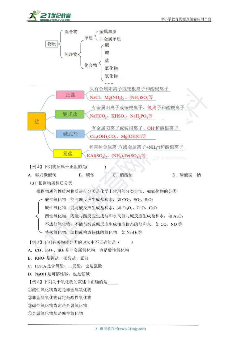 人教版（2019）高中化学必修一  同步学案  1.1物质的分类