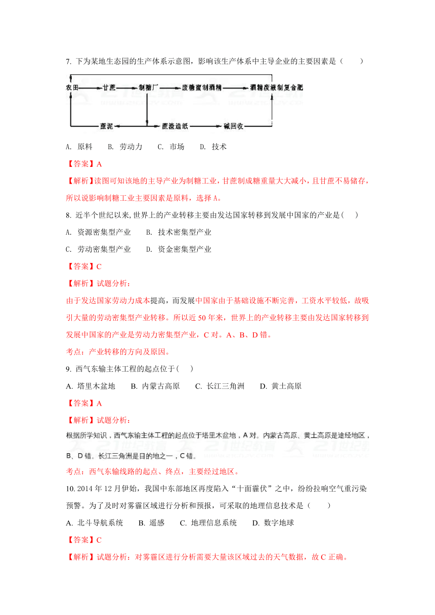 【解析卷】西藏林芝二中2017-2018学年高二上学期期中考试地理试题