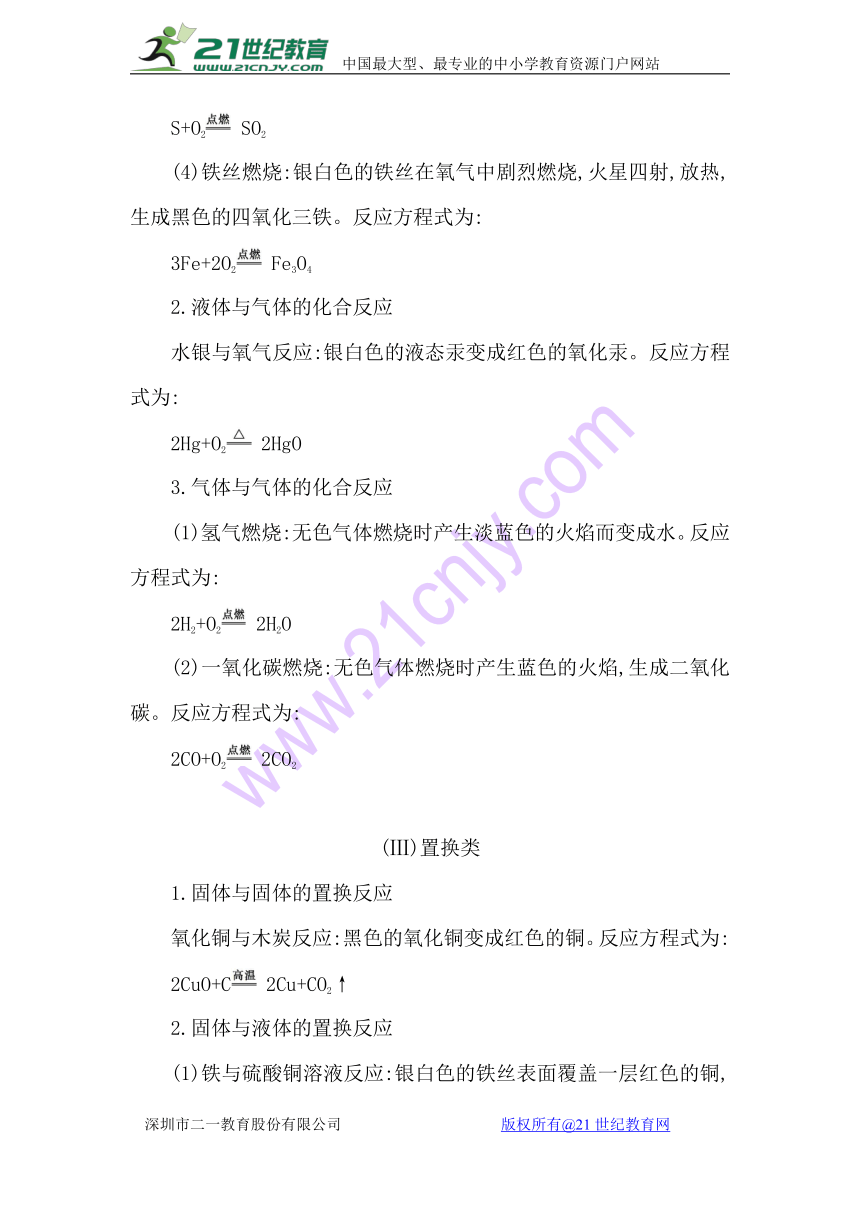 2018届高三化学二轮复习第二部分专题对点突破专题学案：2、化学反应中的颜色变化归纳