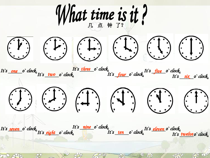 Unit 2 What time is it? Part A 课件 （共11张PPT）