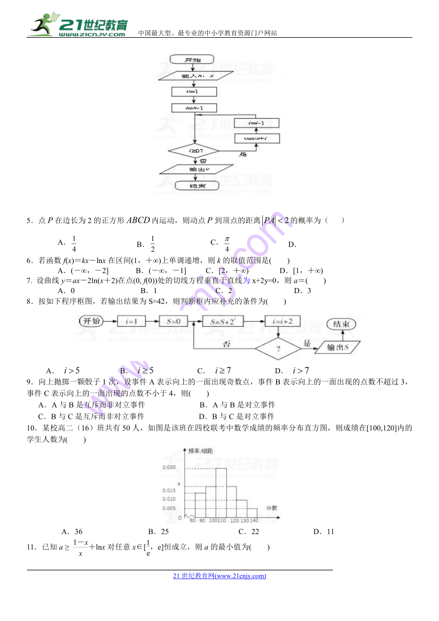 2017-2018学年四川省乐山四校高二第二学期半期联考数学文试题（Word版）