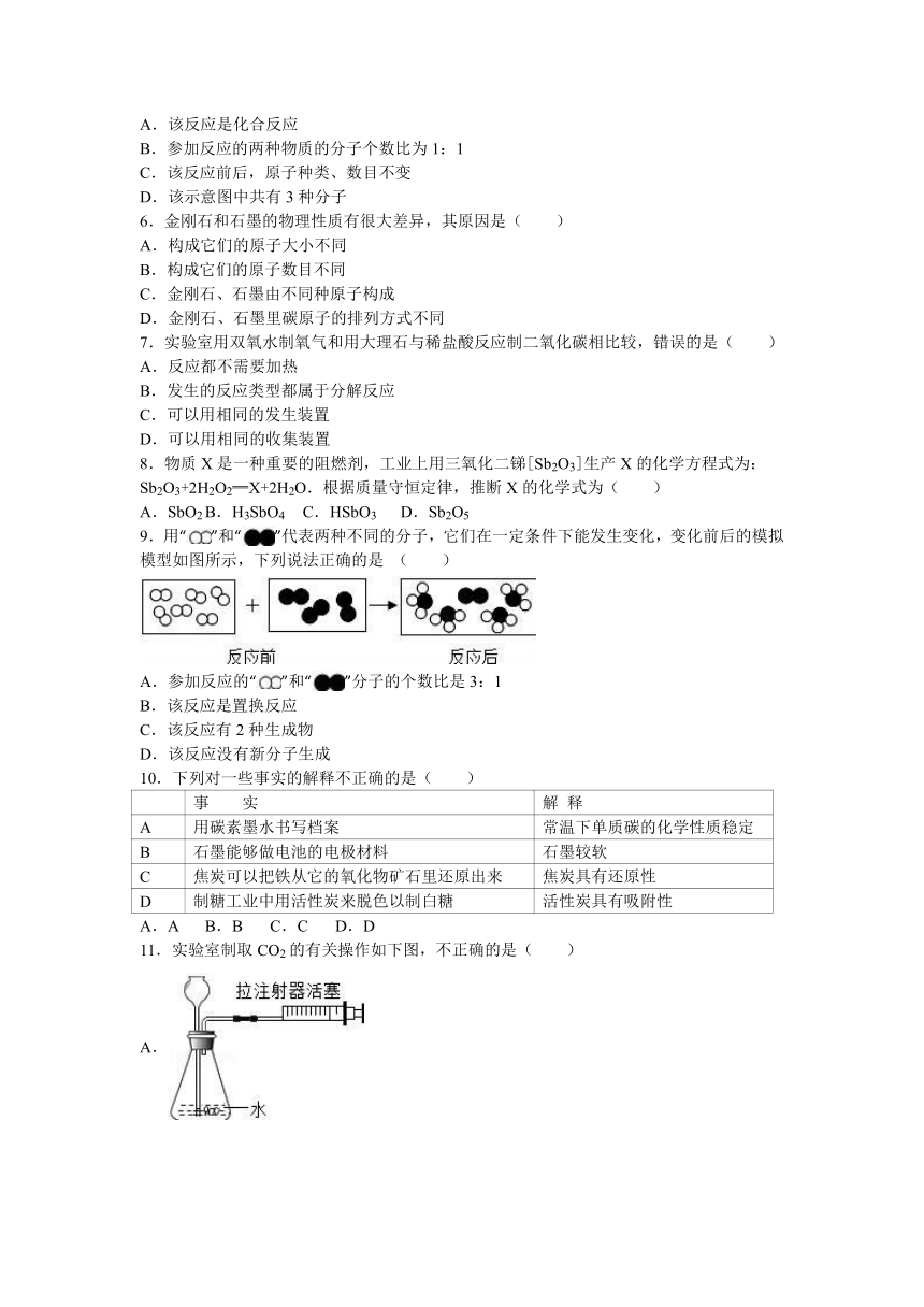 河南省商丘市永城市十八里镇初级中学2015-2016学年九年级（上）月考化学试卷（12月份）（解析版）