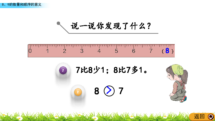 人教版一年级上册数学课件5.10 8、9的数量和顺序的意义(共17张PPT)