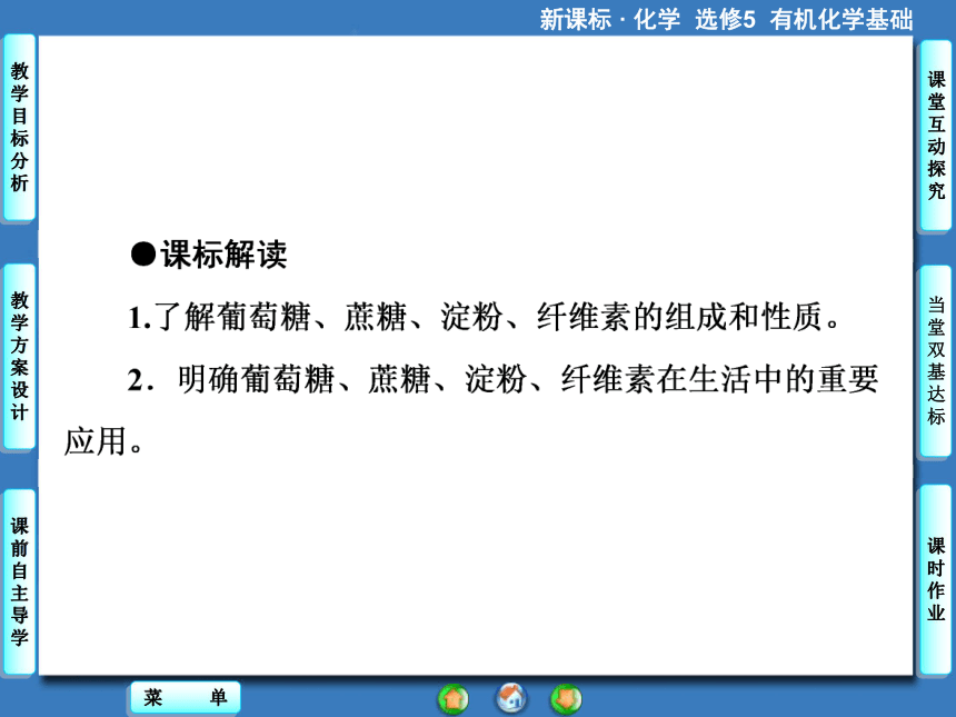 【课堂新坐标】（教师用书独具）2014年高中化学选修五课件【教学目标分析+教学方案设计+课前自主导学】4-2 糖类（58张ppt）