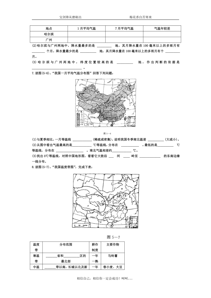 中国地理总复习试卷（无答案）