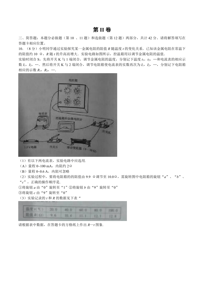 （精校版）2016年江苏物理高考试题文档版（无答案）