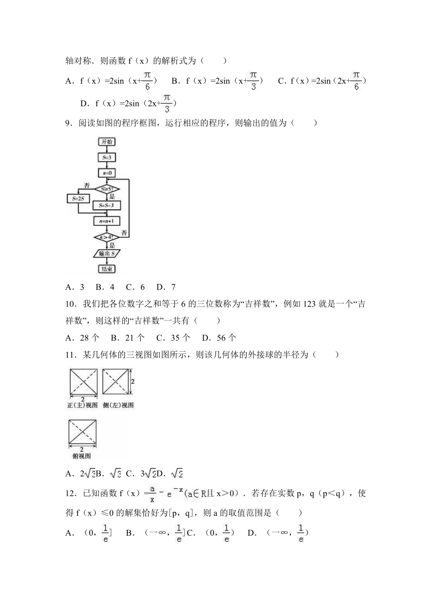 2017年安徽省蚌埠市高考数学一模试卷（理科）（解析版）