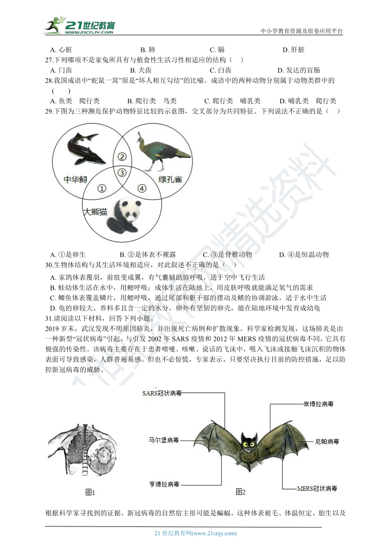 主题五 动物的主要类群  专题二 脊柱动物（含解析）