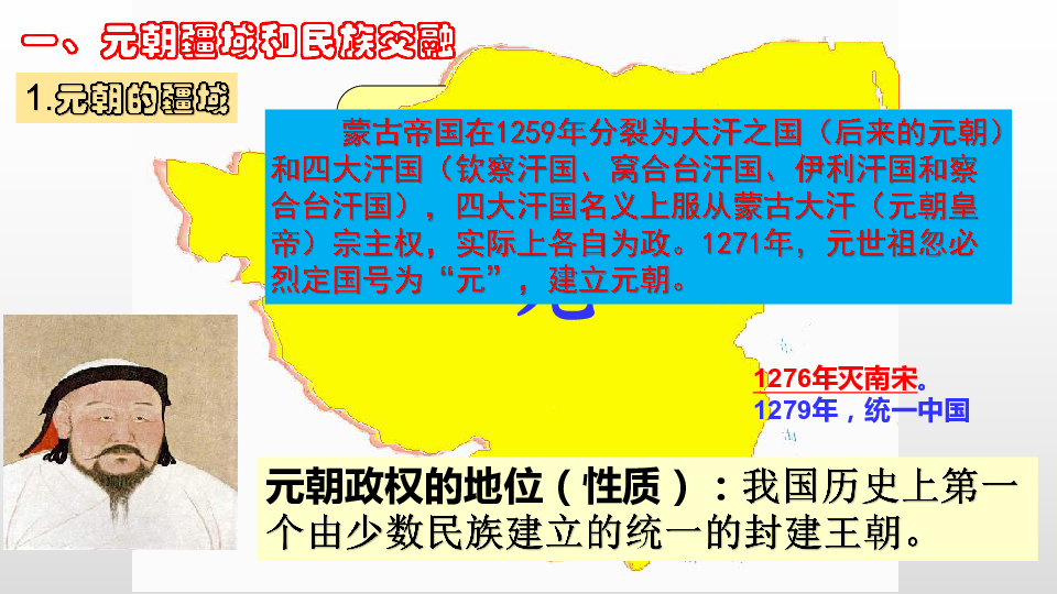 人教部編版七年級歷史下冊第二單元第11課元朝的統治共33張ppt