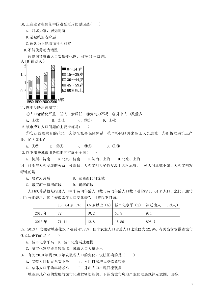 甘肃省武威市2016-2017学年高一地理下学期第二次学段考试试题