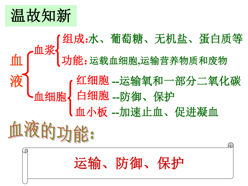 七年級下冊 第四單元 生物圈中的人 第四章 人體內物質的運輸 第二節