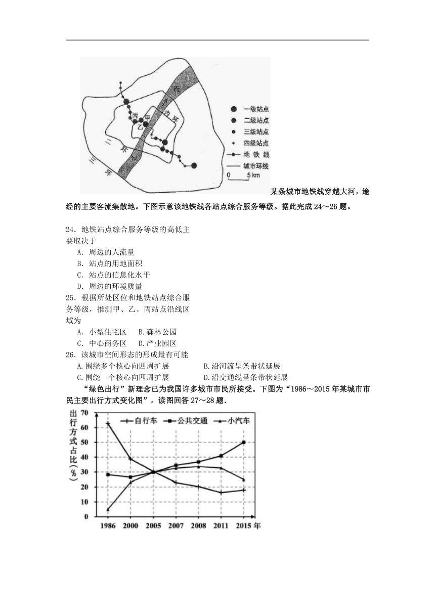 云南省玉溪市一中2017_2018学年高一地理下学期期末考试试题