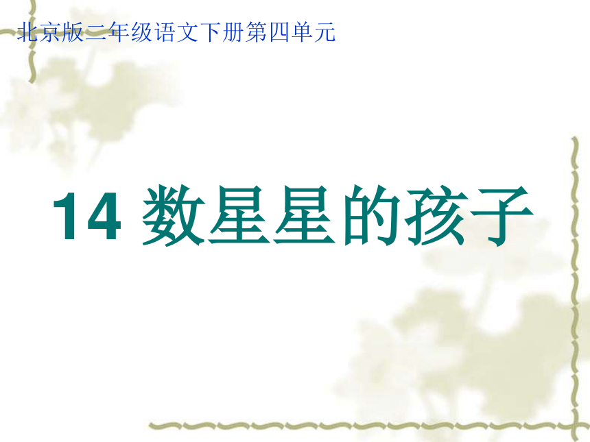 语文二年级下北京版4.14《数星星的孩子》课件